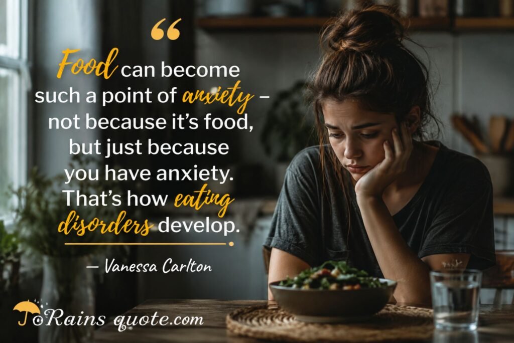 “Food can become such a point of anxiety - not because it's food, but just because you have anxiety. That's how eating disorders develop.”