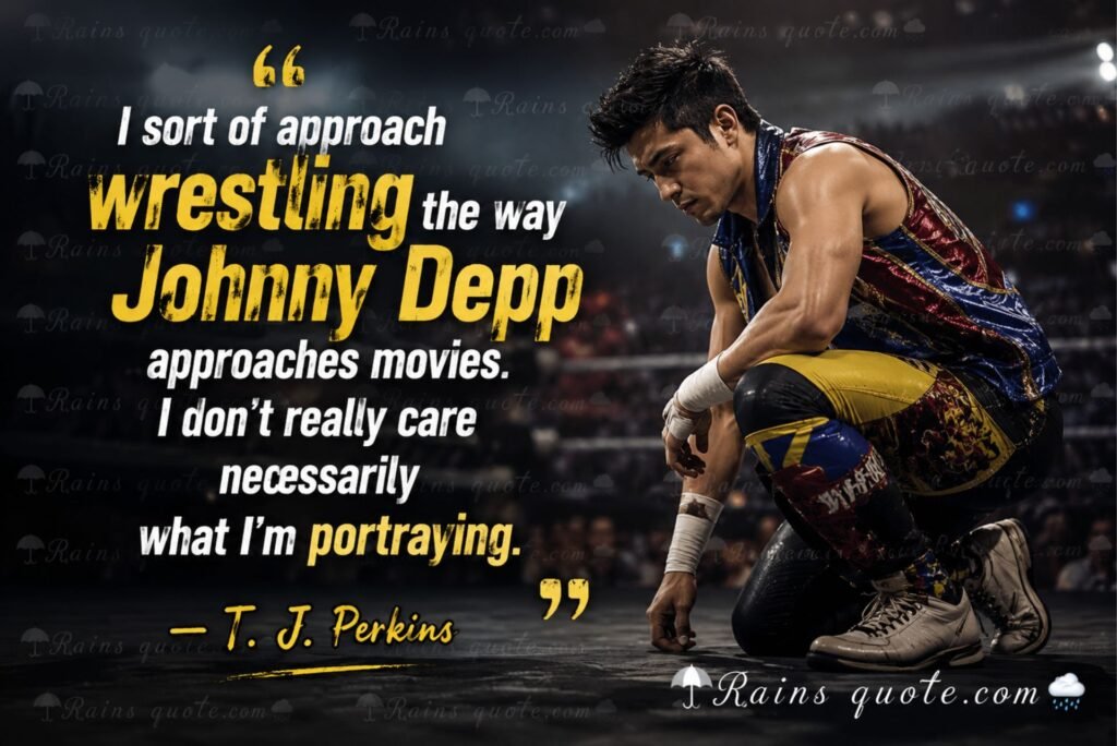 “I sort of approach wrestling the way Johnny Depp approaches movies. I don't really care necessarily what I'm portraying.”