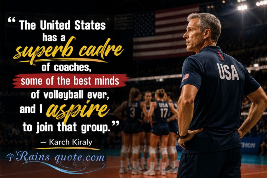 “The United States has a superb cadre of coaches, some of the best minds of volleyball ever, and I aspire to join that group.”