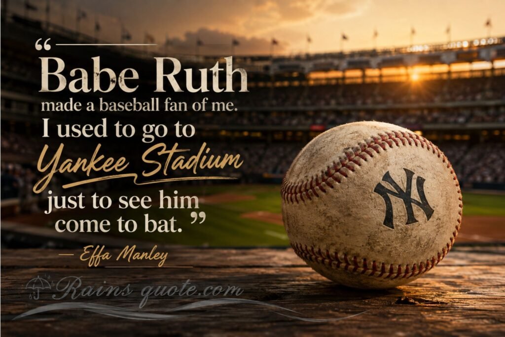  “Babe Ruth made a baseball fan of me. I used to go to Yankee Stadium just to see him come to bat.” 