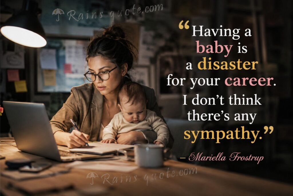 “Having a baby is a disaster for your career. I don't think there's any sympathy.”