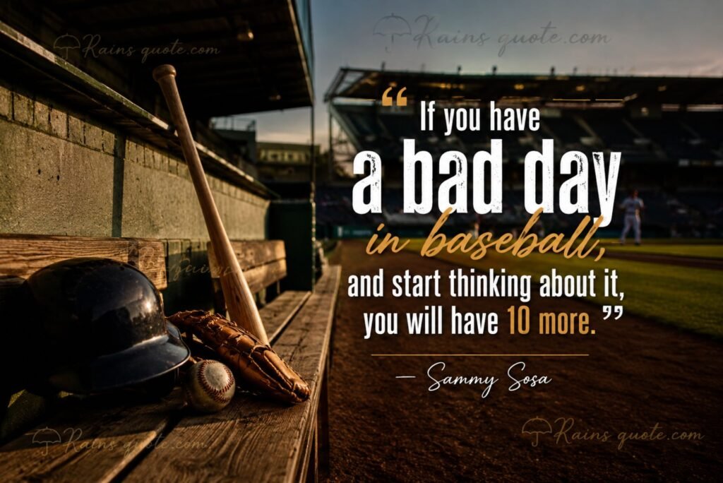 “If you have a bad day in baseball, and start thinking about it, you will have 10 more.”