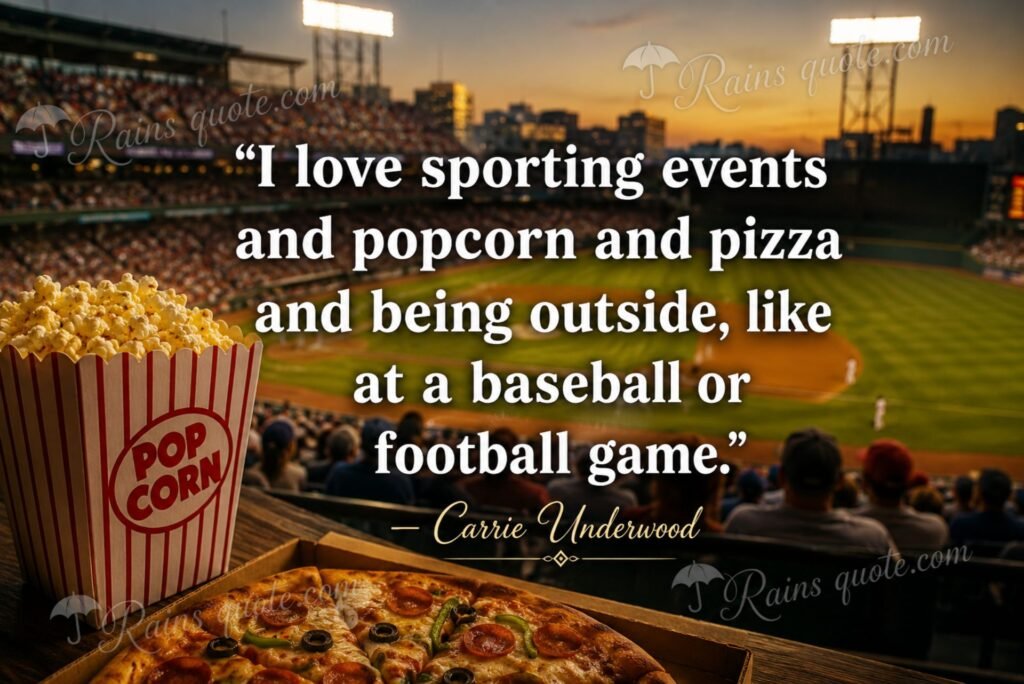“I love sporting events and popcorn and pizza and being outside, like at a baseball or football game.”