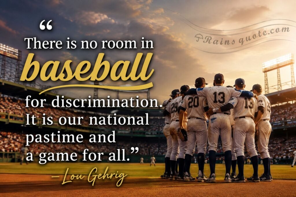 “There is no room in baseball for discrimination. It is our national pastime and a game for all.” 