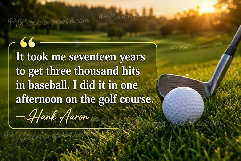  “It took me seventeen years to get three thousand hits in baseball. I did it in one afternoon on the golf course.”
