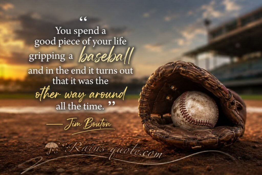 “You spend a good piece of your life gripping a baseball and in the end it turns out that it was the other way around all the time.”