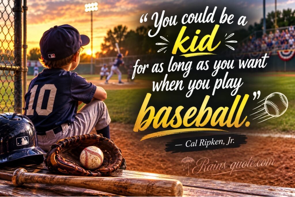 “You could be a kid for as long as you want when you play baseball.”