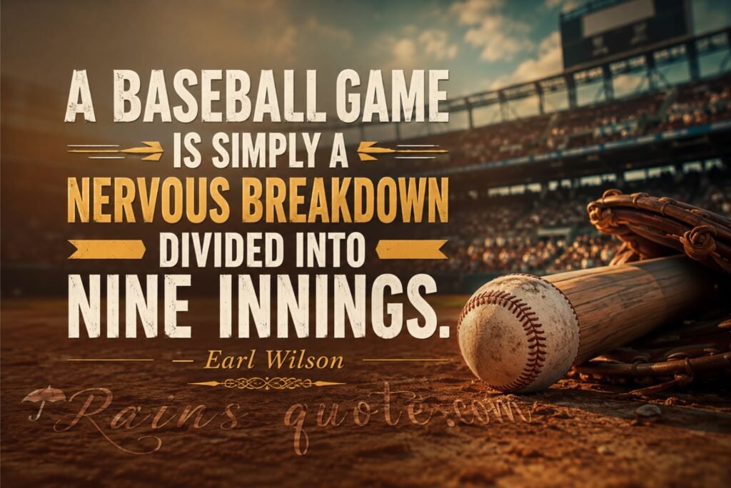 “A baseball game is simply a nervous breakdown divided into nine innings.”