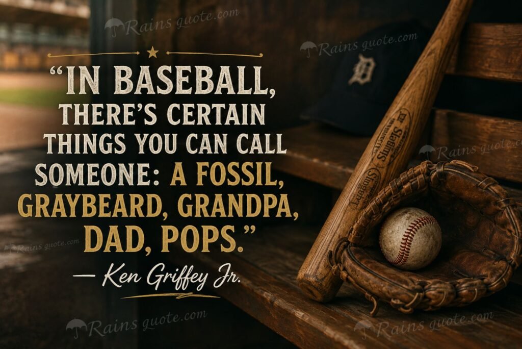 “In baseball, there's certain things you can call someone: a fossil, graybeard, grandpa, dad, pops.”