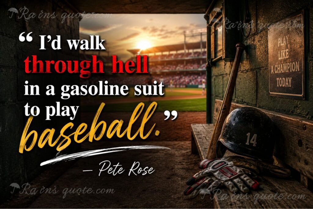 “I'd walk through hell in a gasoline suit to play baseball.”