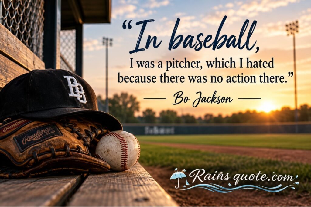 “In baseball, I was a pitcher, which I hated because there was no action there.” 