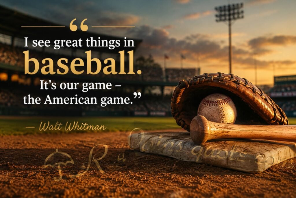 “I see great things in baseball. It's our game - the American game.”