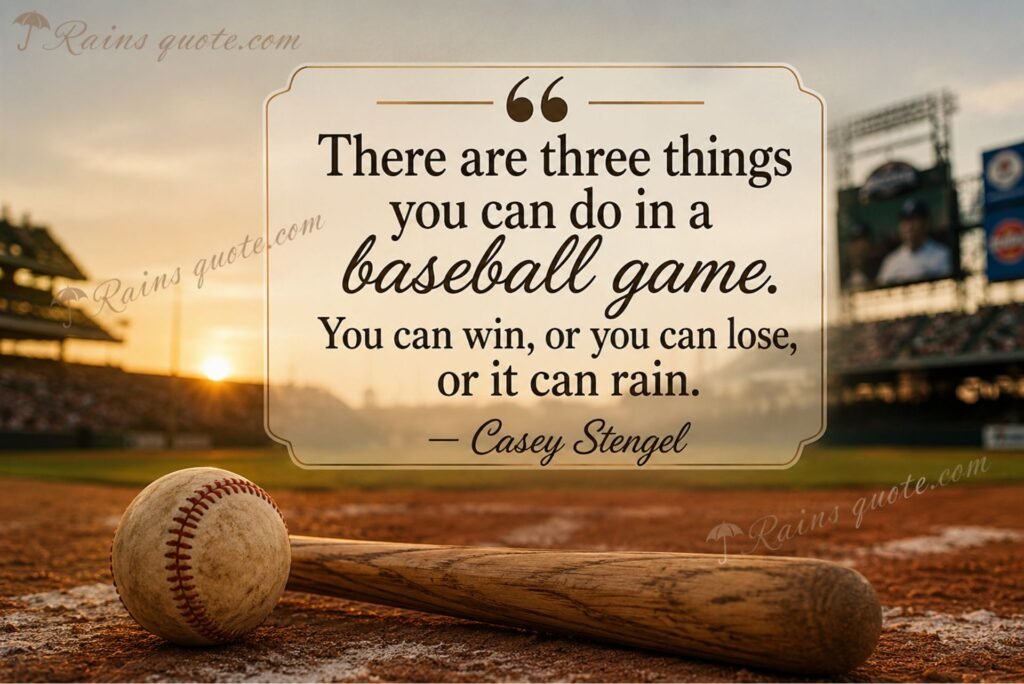 “There are three things you can do in a baseball game. You can win, or you can lose, or it can rain.” 