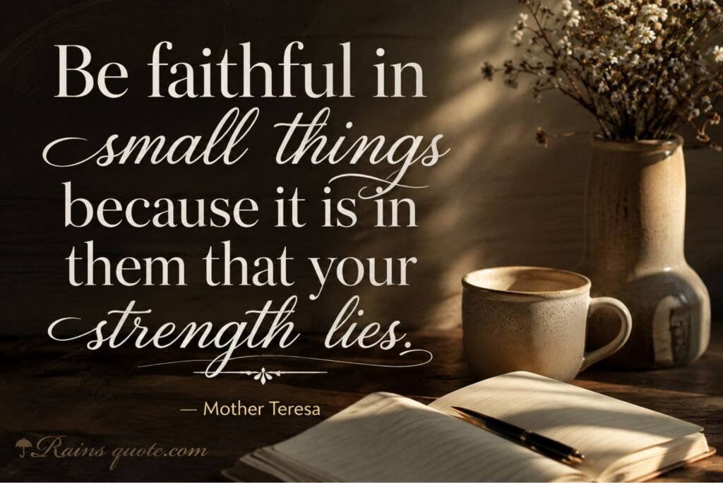 “Be faithful in small things because it is in them that your strength lies.”