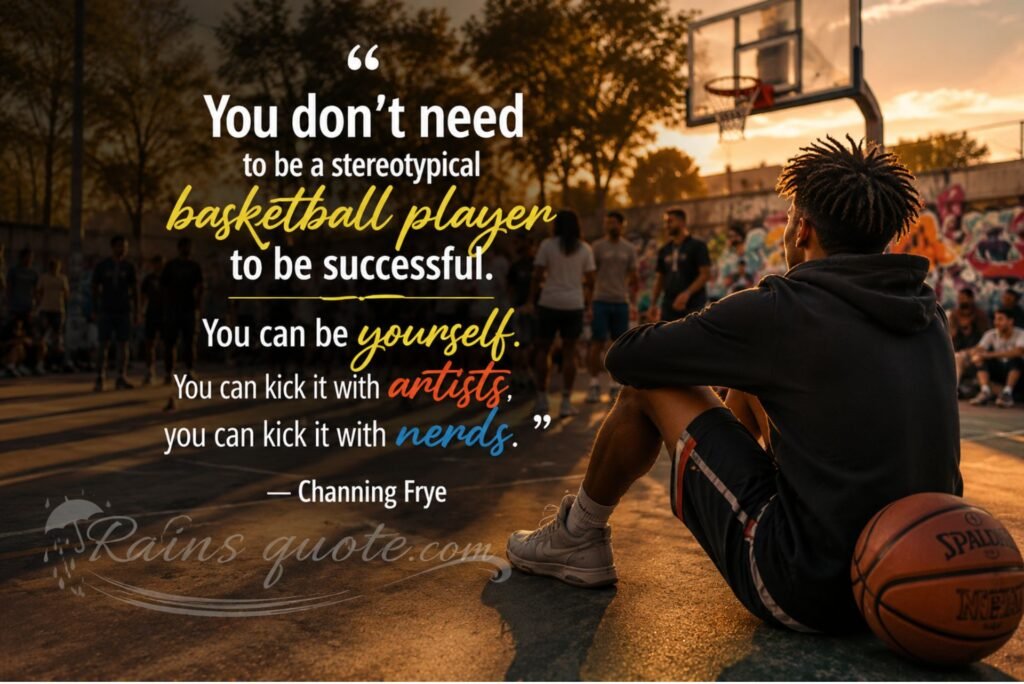 “You don't need to be a stereotypical basketball player to be successful. You can be yourself. You can kick it with artists, you can kick it with nerds.”
