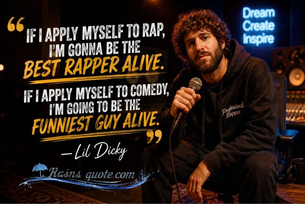 “If I apply myself to rap, I'm gonna be the best rapper alive. If I apply myself to comedy, I'm going to be the funniest guy alive.”