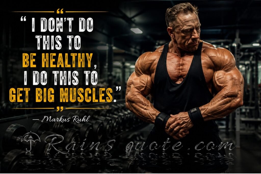 “I don't do this to be healthy, I do this to get big muscles.”