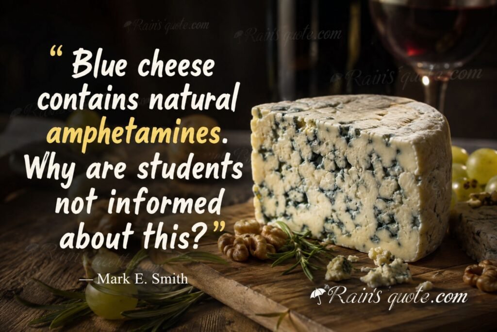 “Blue cheese contains natural amphetamines. Why are students not informed about this?”