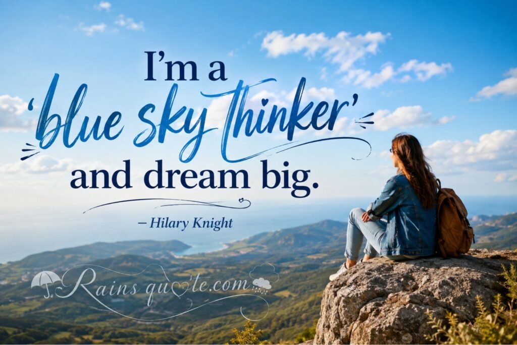 “I'm a 'blue sky thinker' and dream big.”