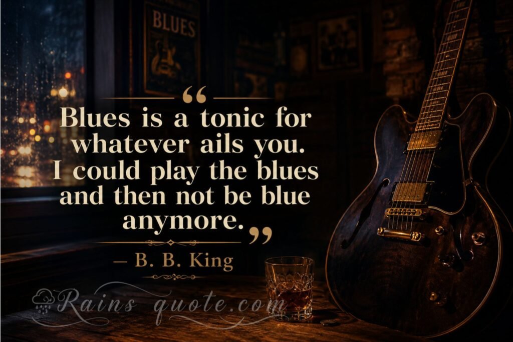 “Blues is a tonic for whatever ails you. I could play the blues and then not be blue anymore.”