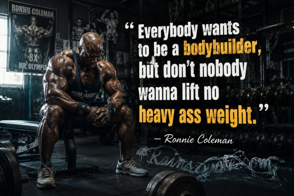 “Everybody wants to be a bodybuilder, but don't nobody wanna lift no heavy ass weight.”