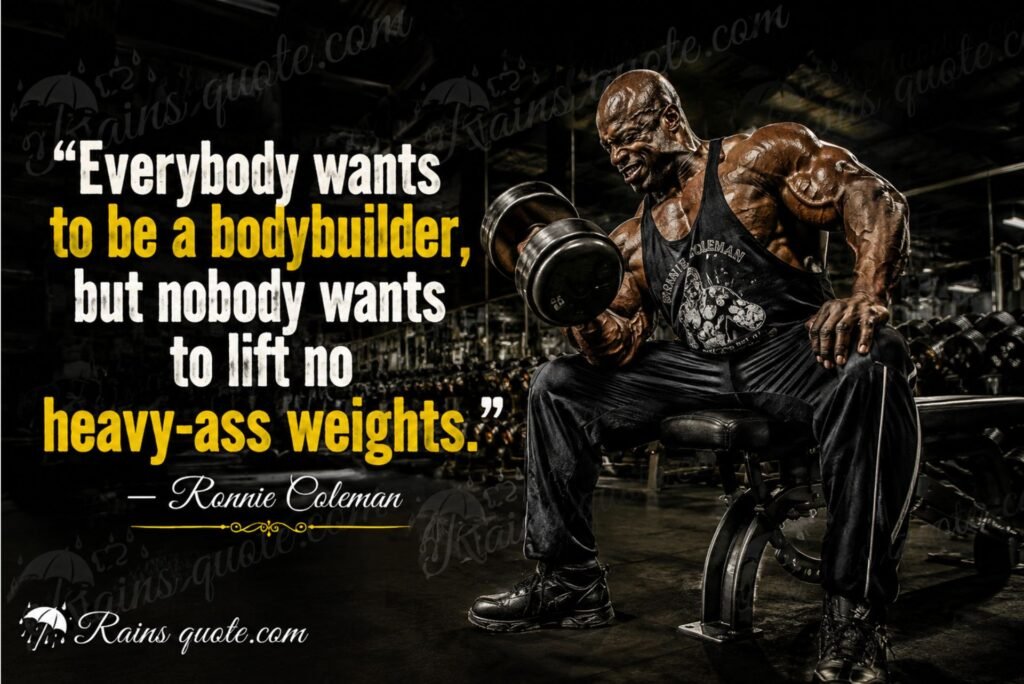 “Everybody wants to be a bodybuilder, but nobody wants to lift no heavy-ass weights.”