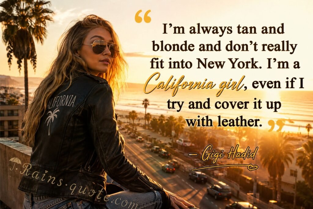 “I'm always tan and blonde and don't really fit into New York. I'm a California girl, even if I try and cover it up with leather.”