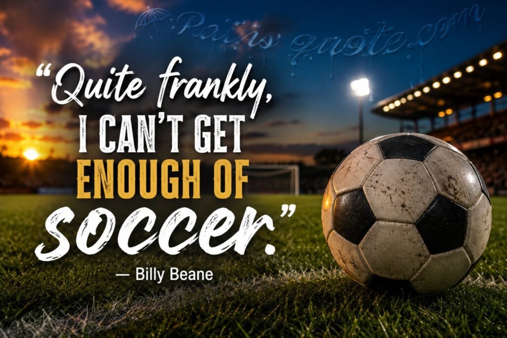 “Quite frankly, I can't get enough of soccer.”