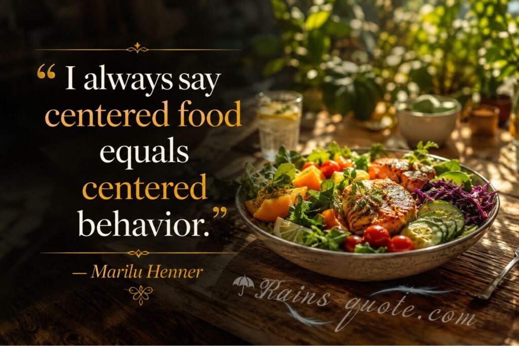 “I always say centered food equals centered behavior.”