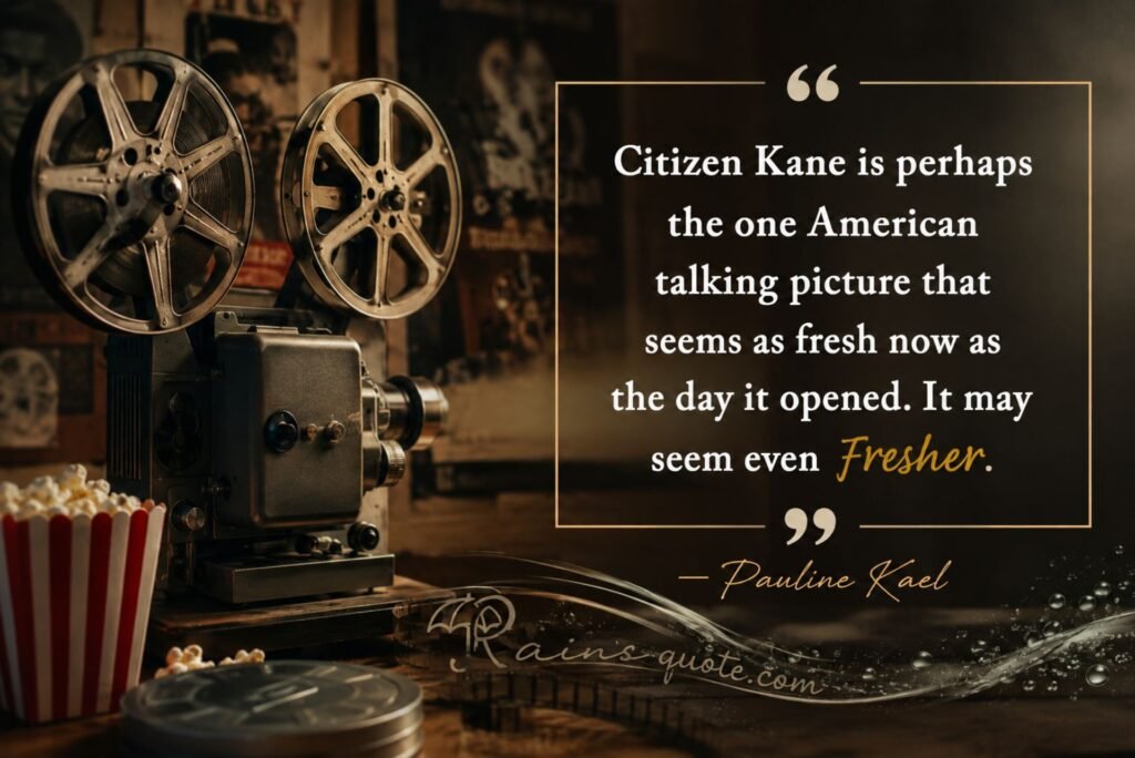 “Citizen Kane is perhaps the one American talking picture that seems as fresh now as the day it opened. It may seem even fresher.”