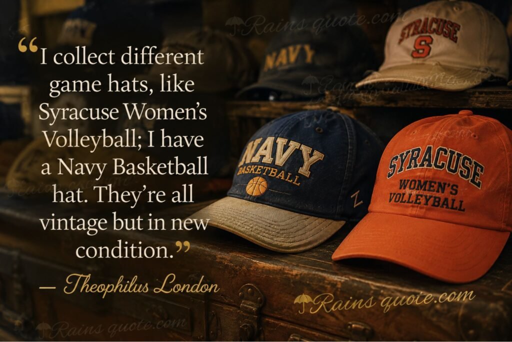 “I collect different game hats, like Syracuse Women's Volleyball; I have a Navy Basketball hat. They're all vintage but in new condition.”
