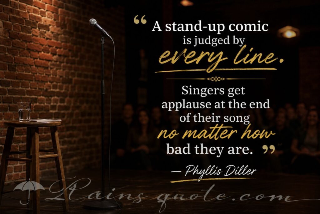 “A stand-up comic is judged by every line. Singers get applause at the end of their song no matter how bad they are.”