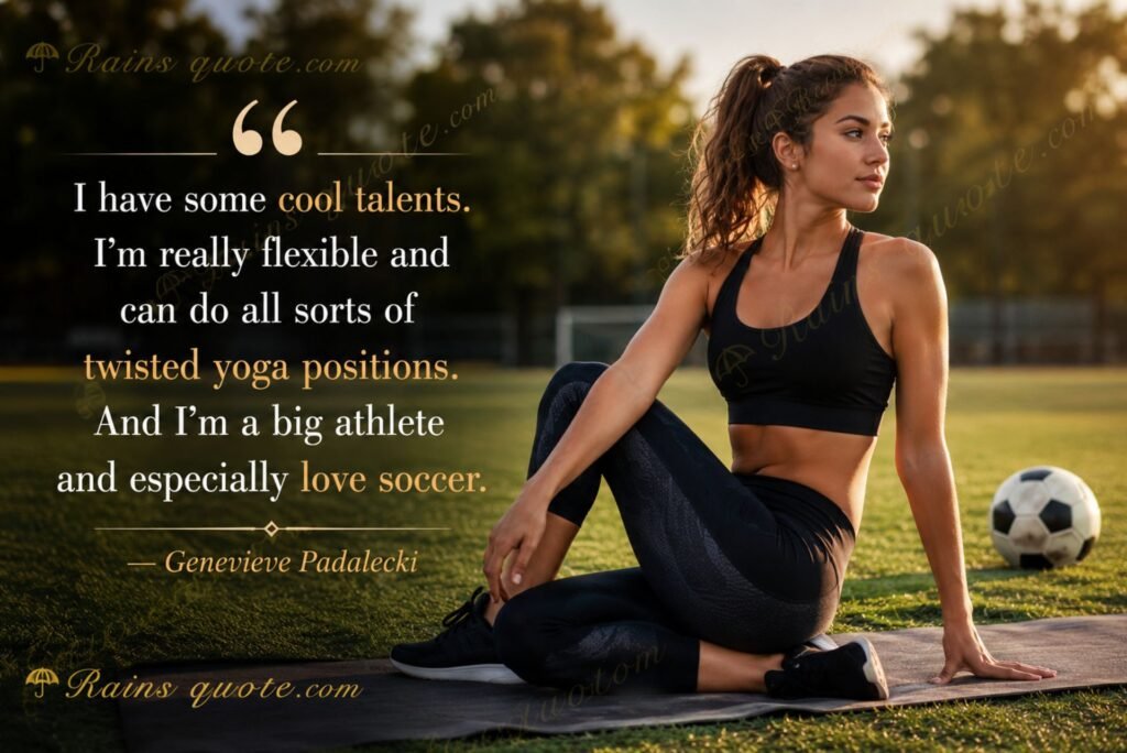 “I have some cool talents. I'm really flexible and can do all sorts of twisted yoga positions. And I'm a big athlete and especially love soccer.”