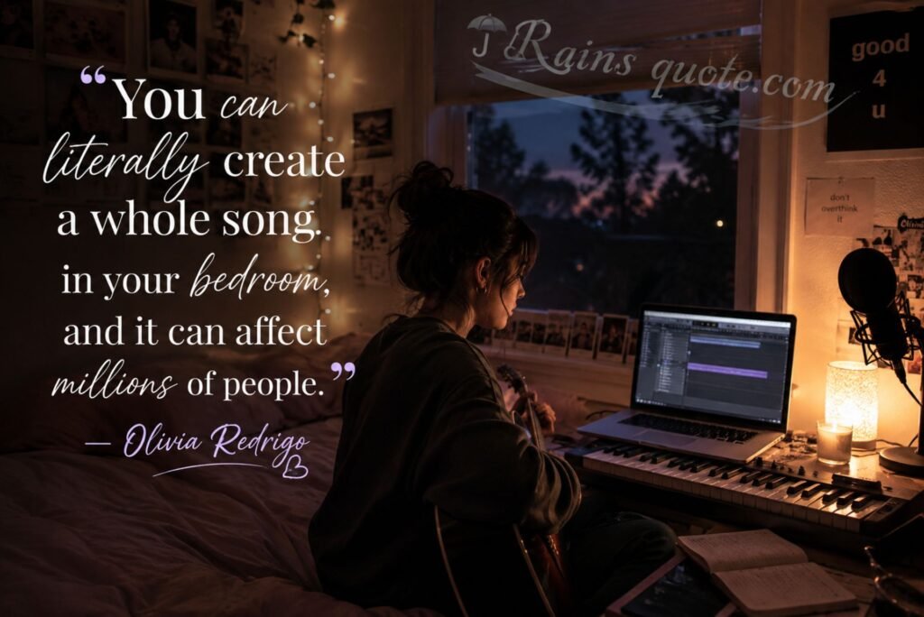  “You can literally create a whole song in your bedroom, and it can affect millions of people.”