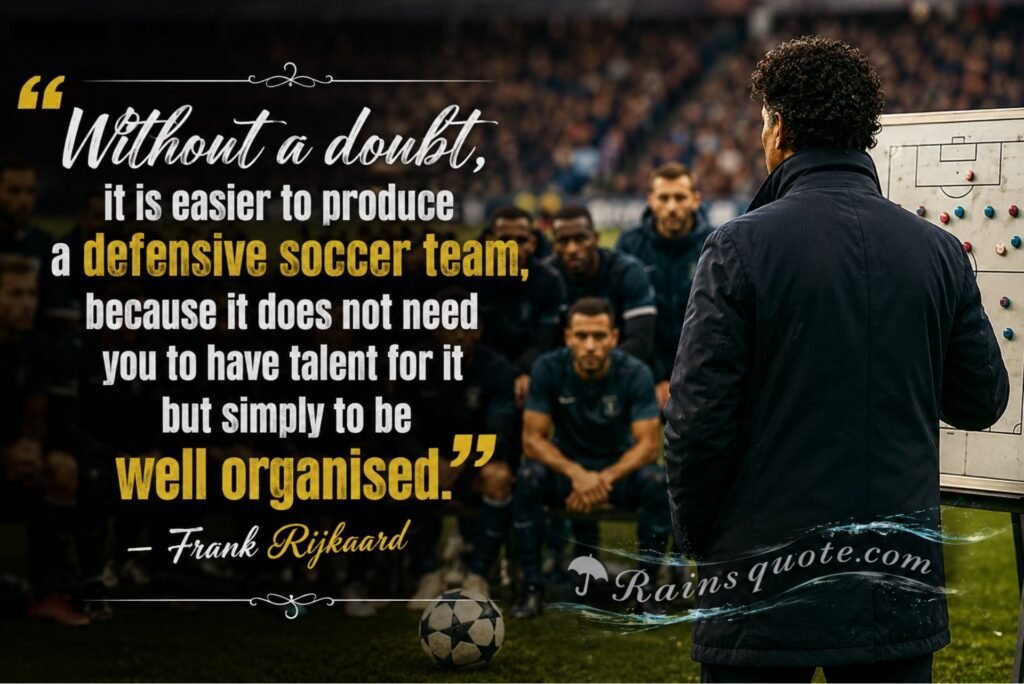 “Without a doubt, it is easier to produce a defensive soccer team, because it does not need you to have talent for it but simply to be well organised.” 
