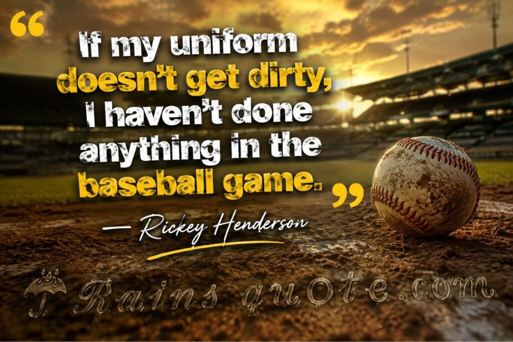“If my uniform doesn't get dirty, I haven't done anything in the baseball game.”