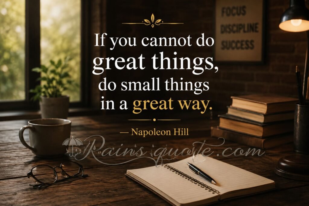 “If you cannot do great things, do small things in a great way.”