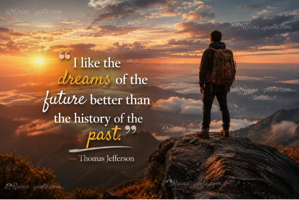 “I like the dreams of the future better than the history of the past.”