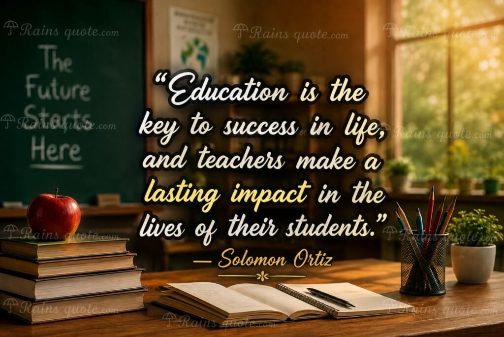  “Education is the key to success in life, and teachers make a lasting impact in the lives of their students.”