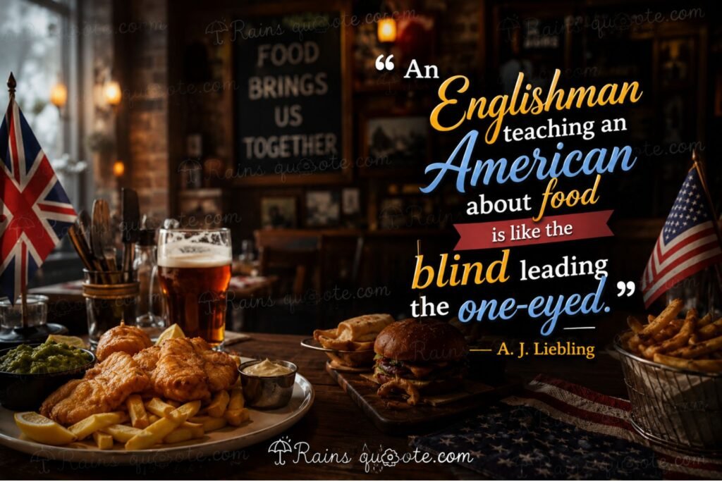 “An Englishman teaching an American about food is like the blind leading the one-eyed.”
