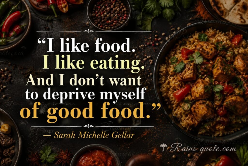 “I like food. I like eating. And I don't want to deprive myself of good food.”