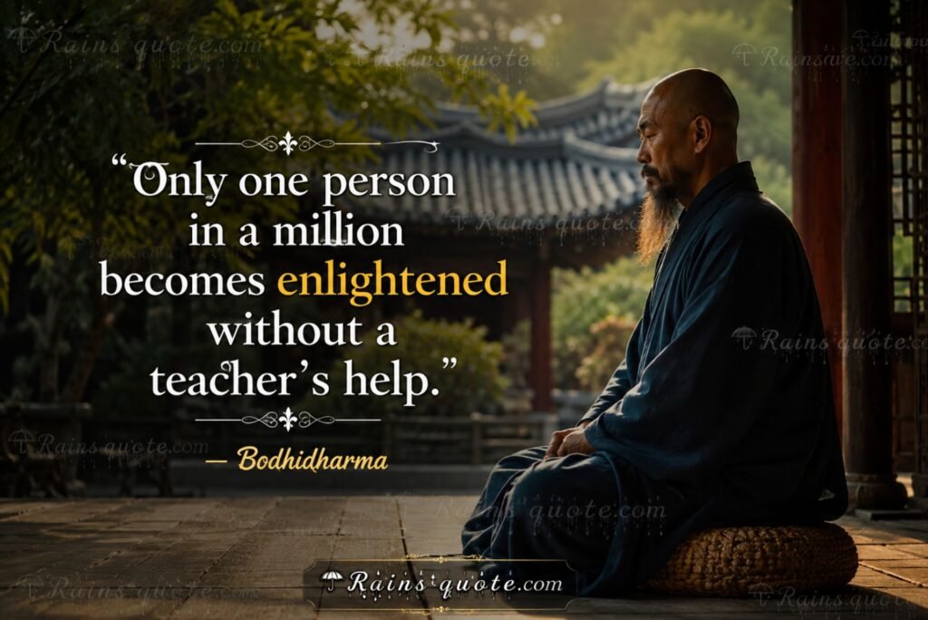 “Only one person in a million becomes enlightened without a teacher's help.”