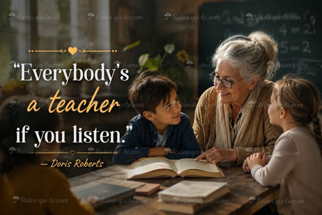 Everybody's a teacher if you listen.”