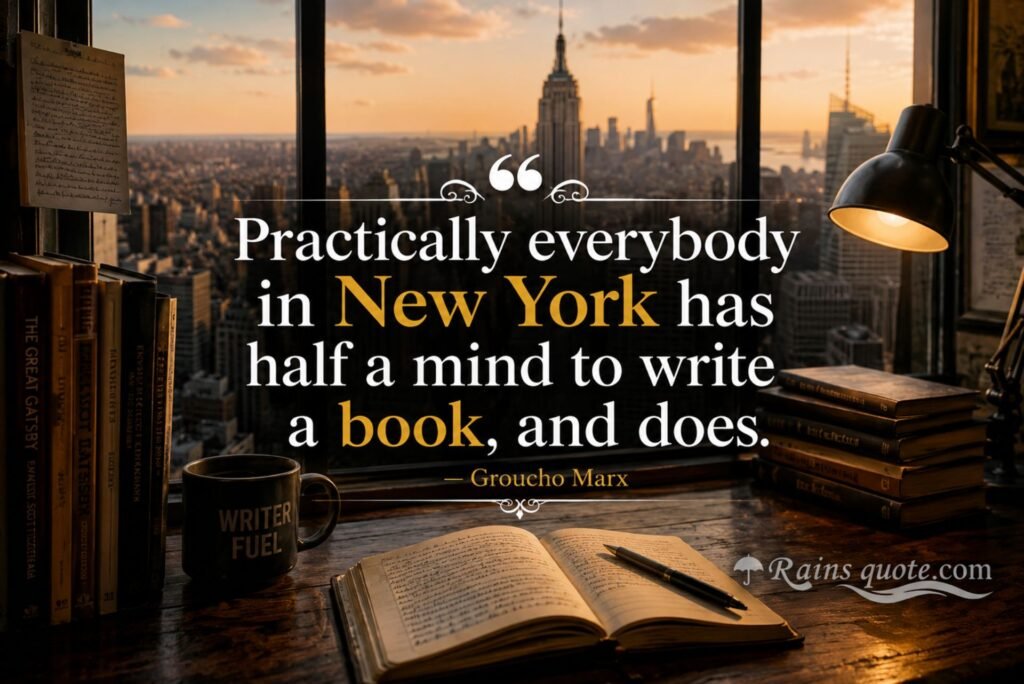 “Practically everybody in New York has half a mind to write a book, and does.”