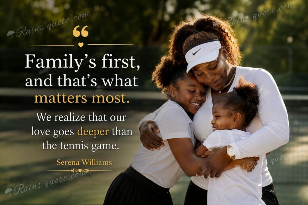 “Family's first, and that's what matters most. We realize that our love goes deeper than the tennis game.”