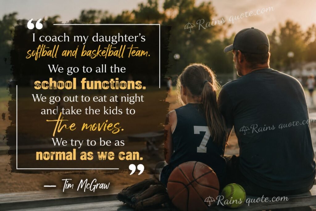 “I coach my daughter's softball and basketball team. We go to all the school functions. We go out to eat at night and take the kids to the movies. We try to be as normal as we can.”