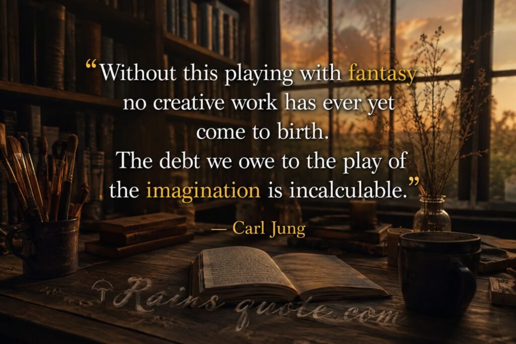 “Without this playing with fantasy no creative work has ever yet come to birth. The debt we owe to the play of the imagination is incalculable.”