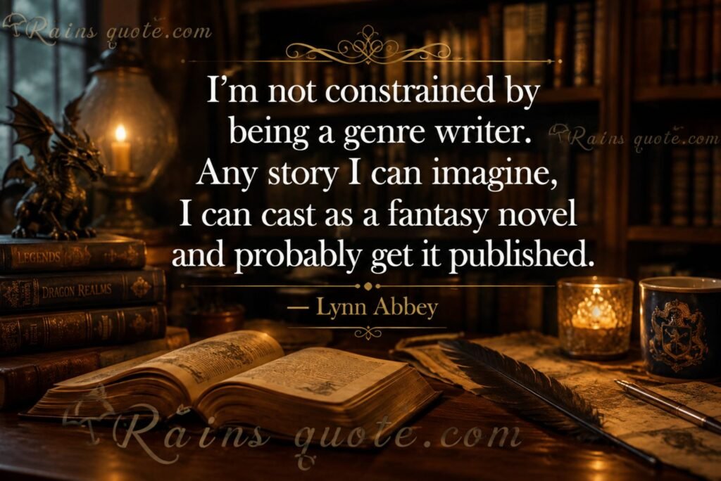 “I'm not constrained by being a genre writer. Any story I can imagine, I can cast as a fantasy novel and probably get it published.”