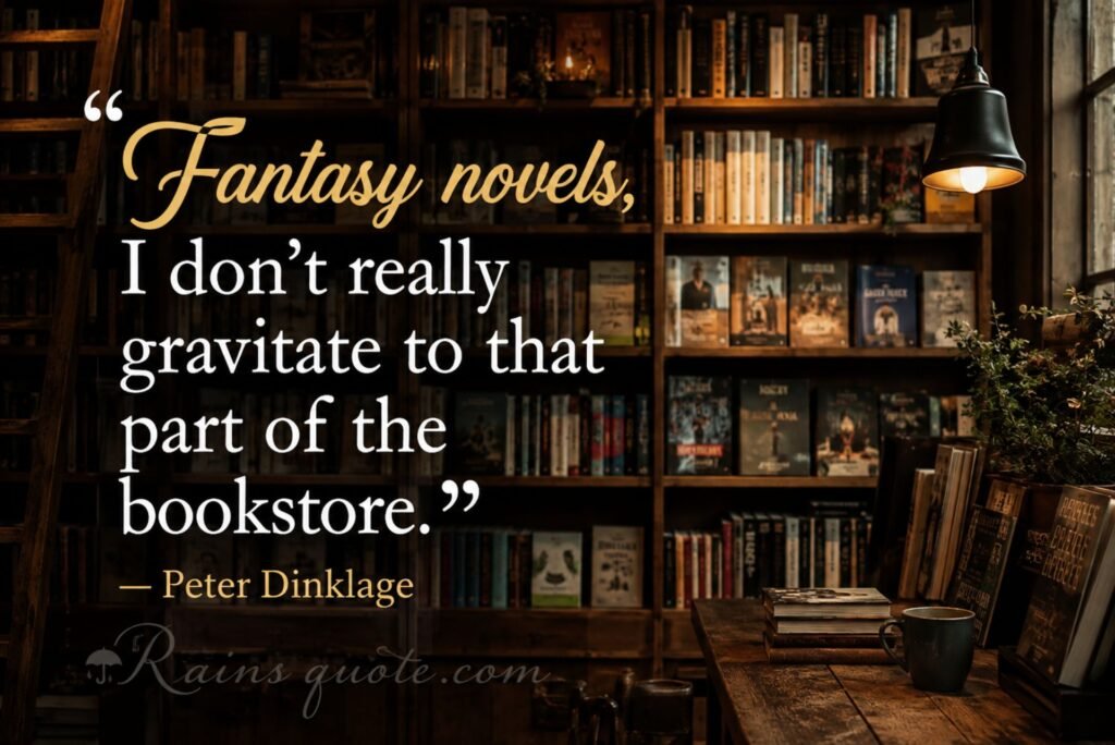 “Fantasy novels, I don't really gravitate to that part of the bookstore.”