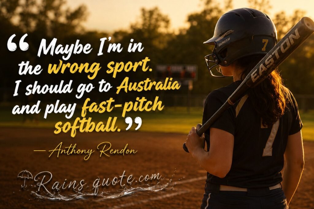 “Maybe I'm in the wrong sport. I should go to Australia and play fast-pitch softball.”